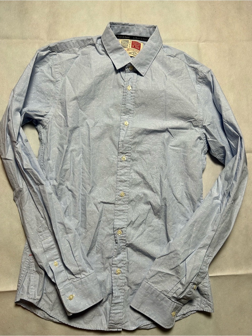 Scotch and soda blue slim fit cotton button up shirt size small